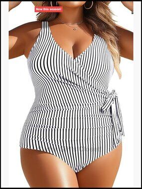 Plus Size One Piece Swimsuit Tummy Control Full Coverage Bathing Suit